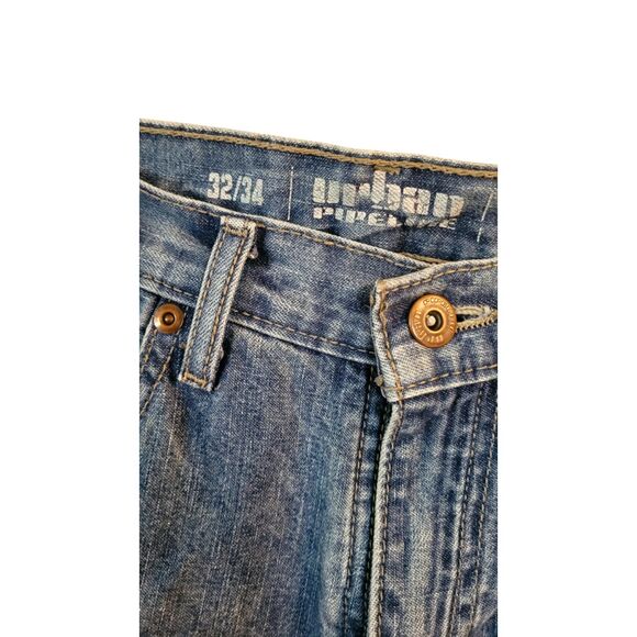 Urban Pipeline 32x34 Relaxed Bootcut Fit Jeans Blue Denim Vintage - Picture 3 of 5